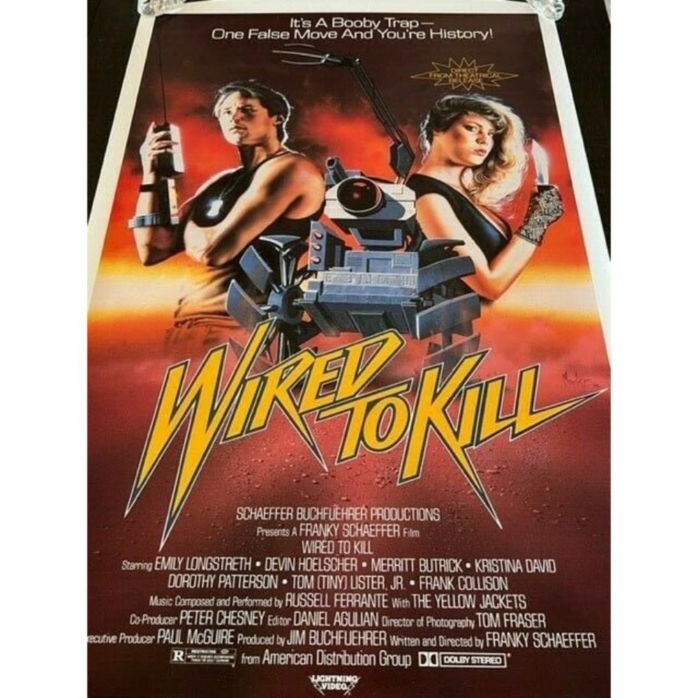 Movie Theater Cinema Poster vtg Lobby Card 1987 Wired To Kill Emily Longstreth